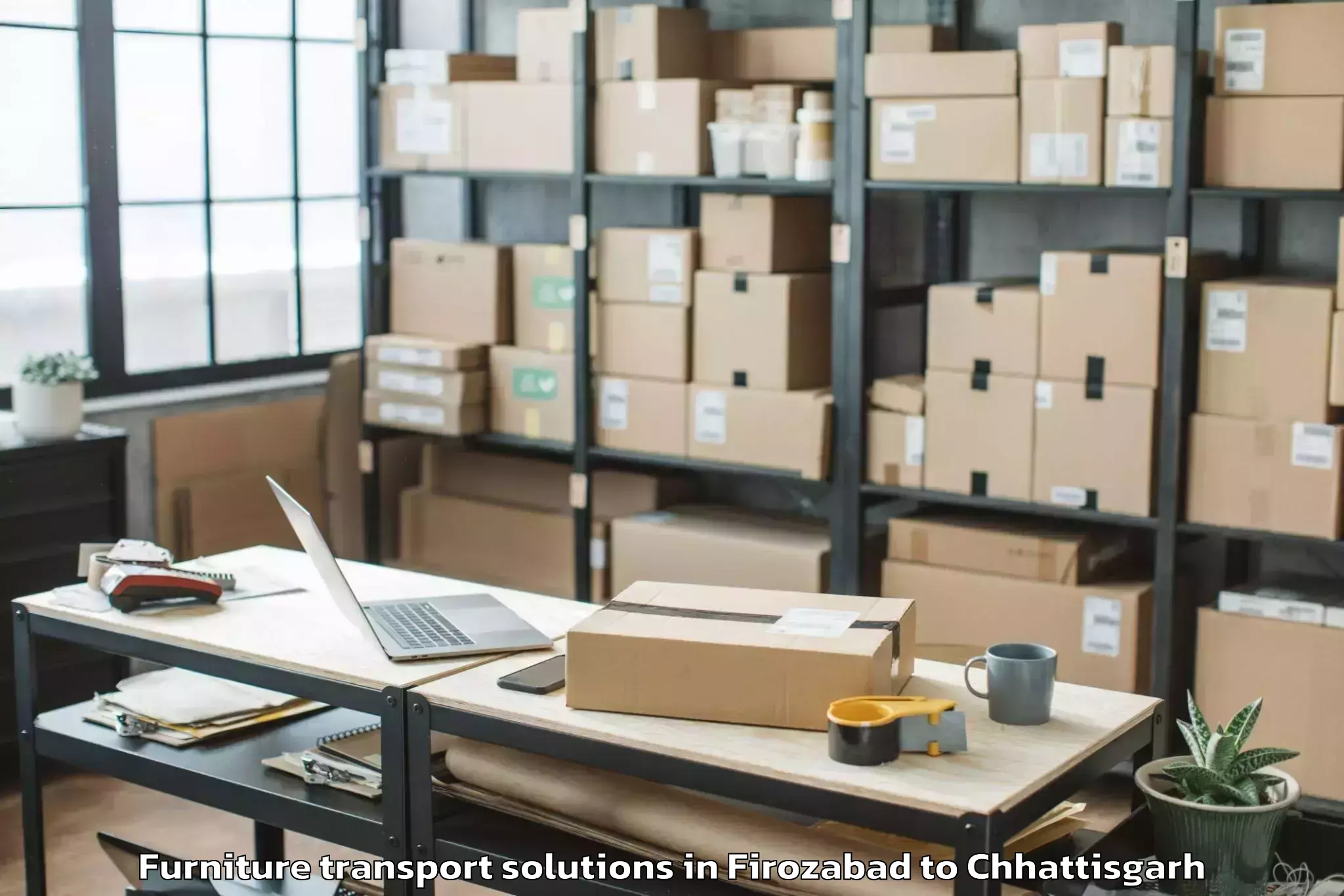 Hassle-Free Firozabad to Chirimiri Furniture Transport Solutions